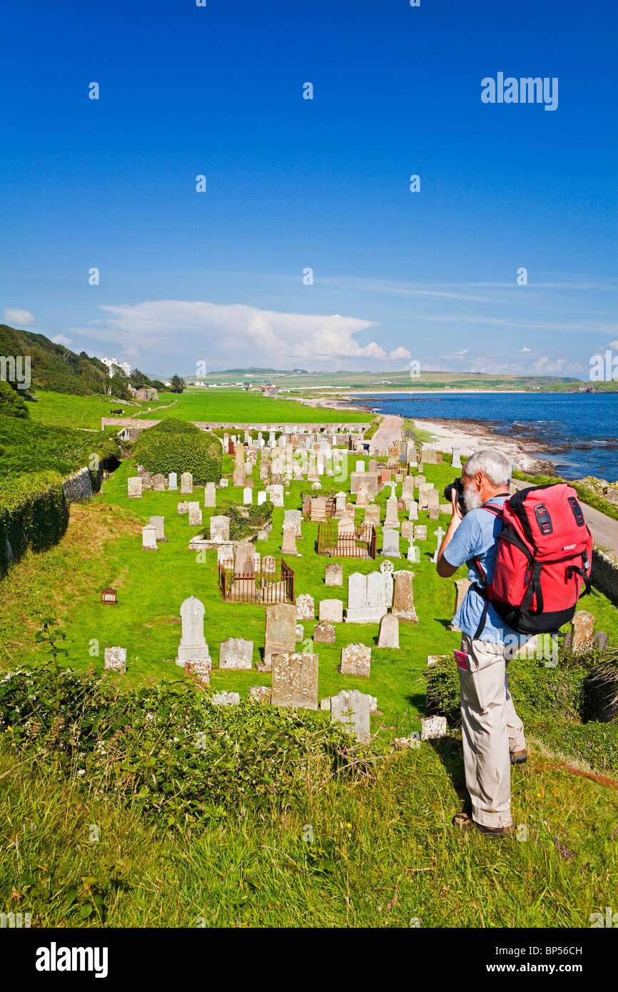 San Colombano è la cappella e il cimitero di Keil, Kintyre Foto Stock