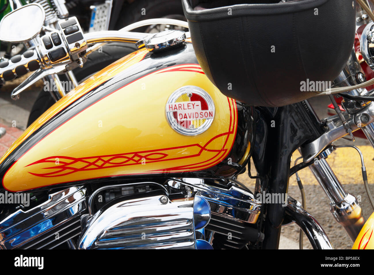 Harley Davidson motorcylce a Harley nel rally di Spagna Foto Stock