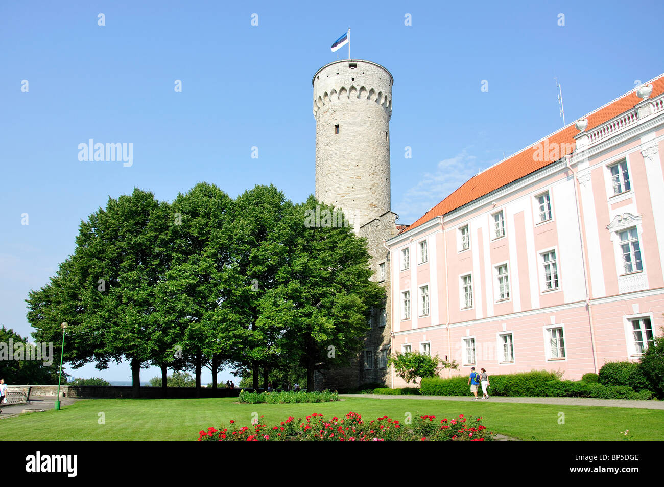 Herman, torre del XIII secolo il castello di Toompea (estone del Palazzo del Parlamento), la Città Vecchia di Tallinn, Harju County, della Repubblica di Estonia Foto Stock