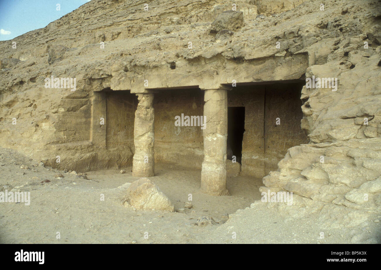 BENI HASAN Il sito è nota per le sue tombe rupestri del 11th- & 12th-funzionari della dinastia del XVI superiore (egiziano Oryx) Foto Stock
