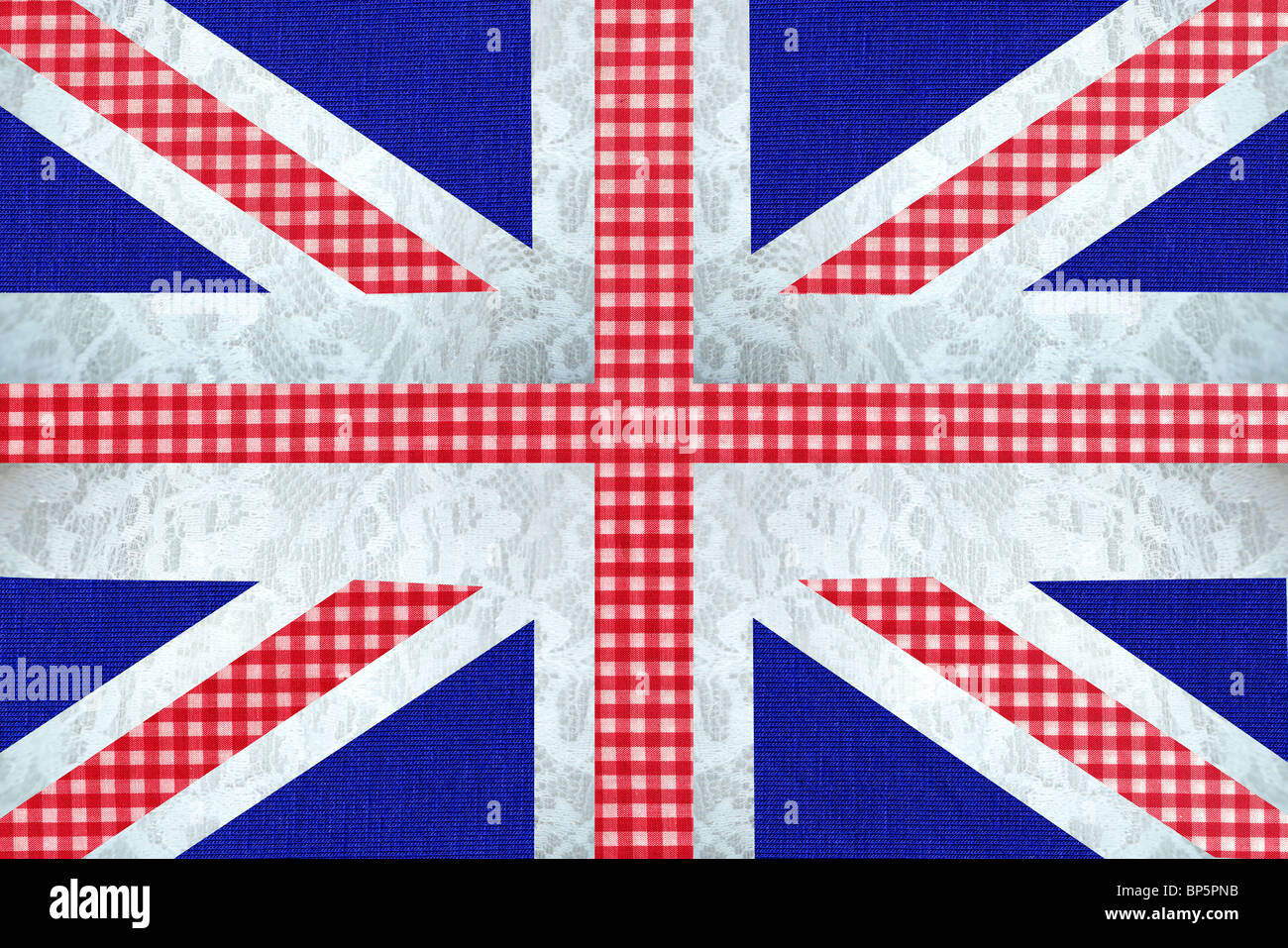 Bandiera britannica con pattern gingham Foto Stock