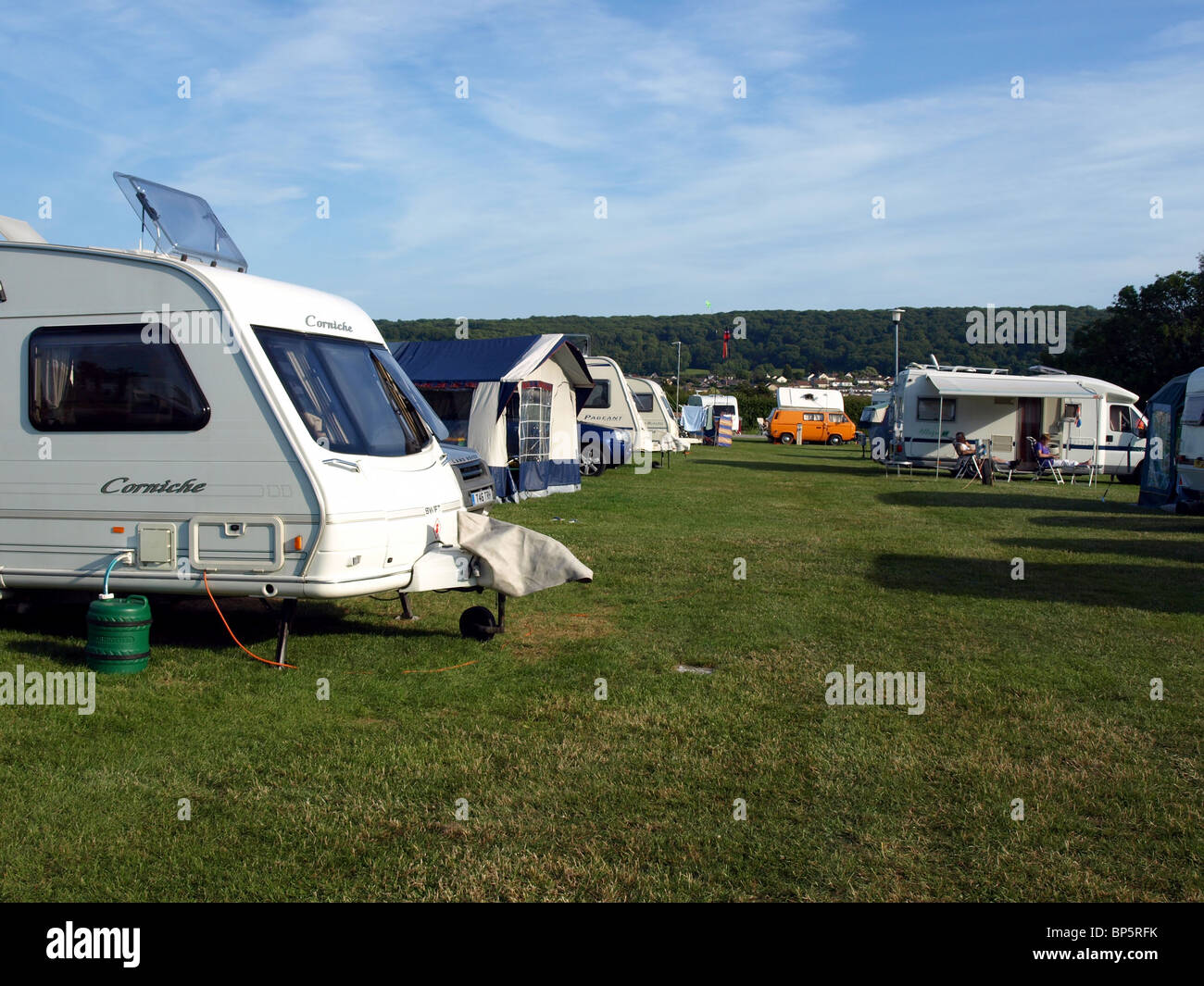 Un campeggio e caravaning sito a Weston-Super-Mare,Somerset, Regno Unito. Foto Stock