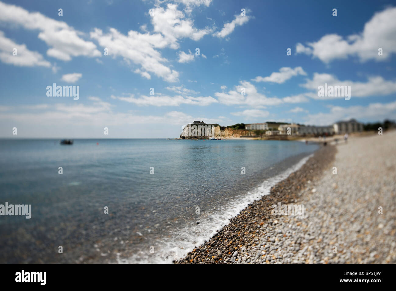 Freashwater bay seafront e spiaggia dell'Isola di Wight Foto Stock