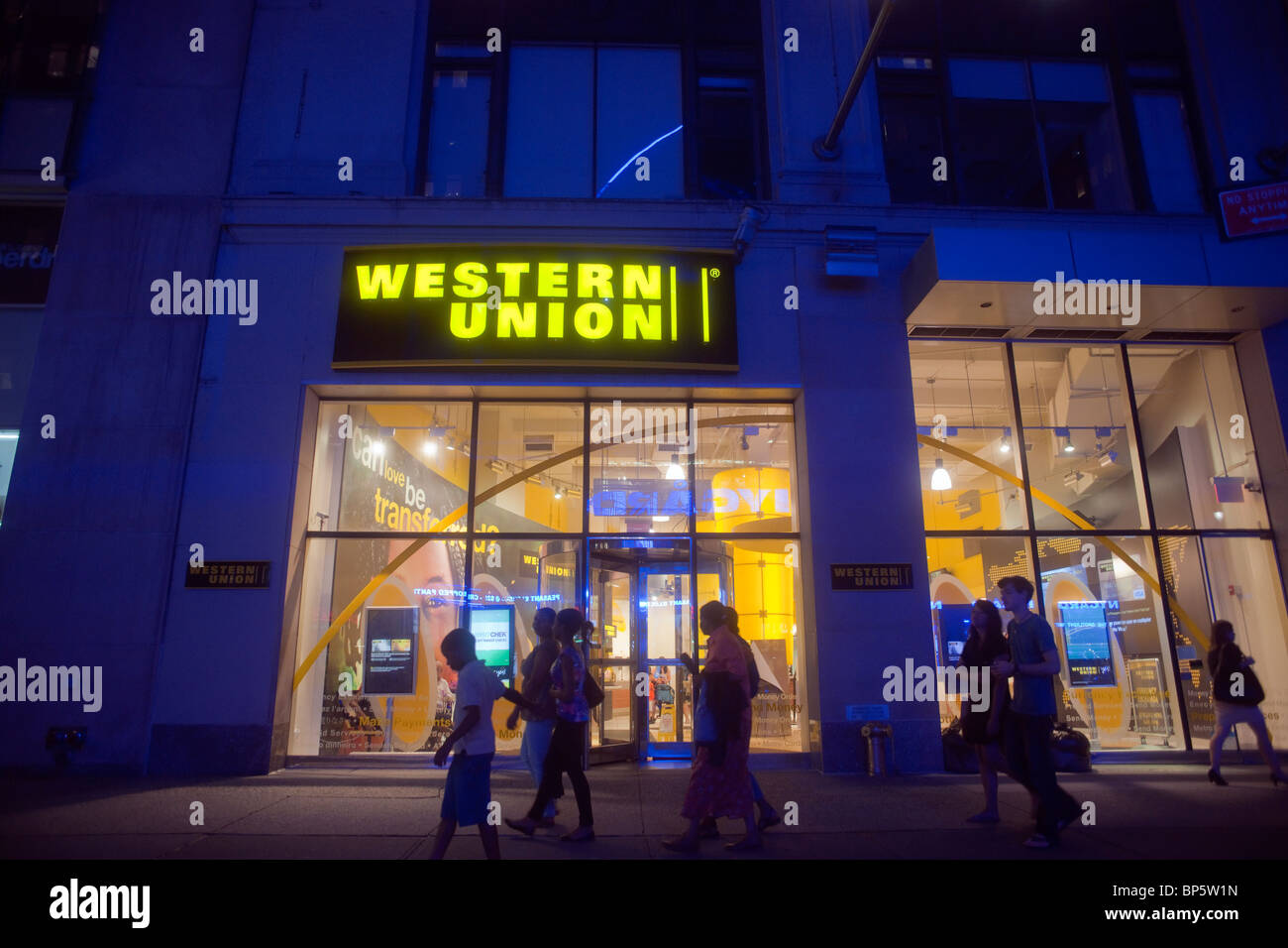 Un ufficio Western Union nel centro di Manhattan a New York Foto Stock