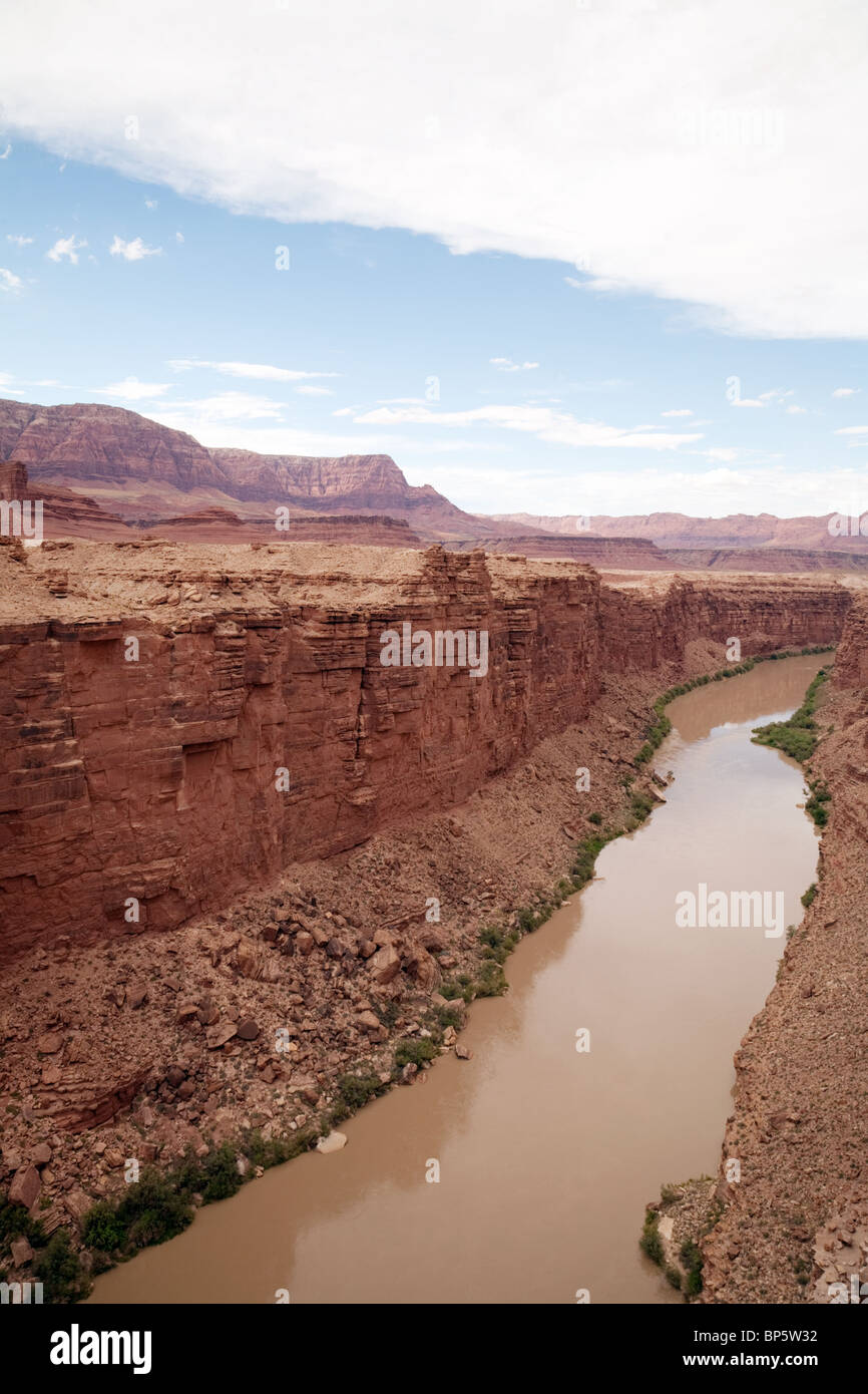 Il fiume Colorado visto dal Ponte Navajo, Lees Ferry, Arizona, Stati Uniti d'America Foto Stock