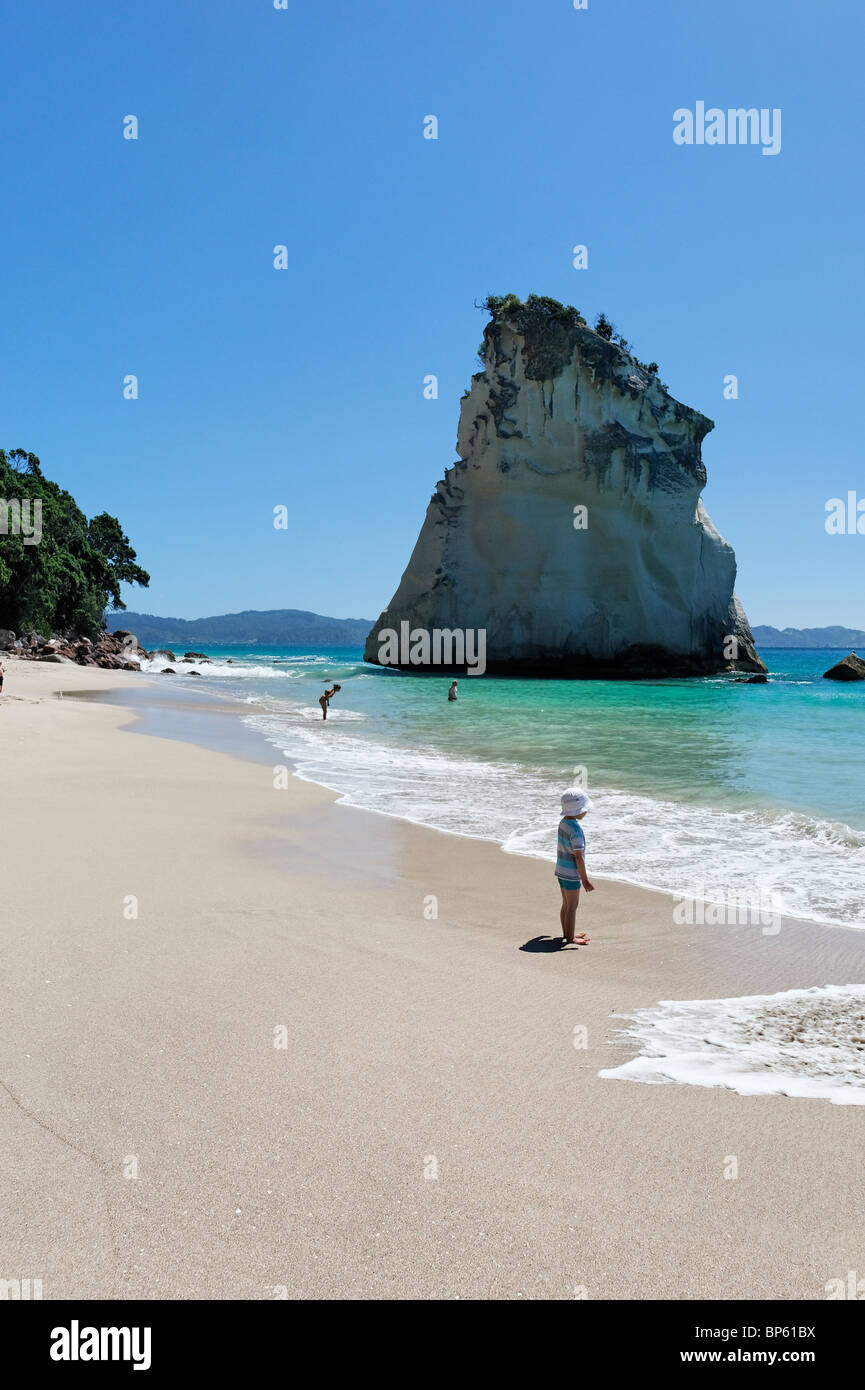 Viste della spiaggia Hahei in Nuova Zelanda Foto Stock