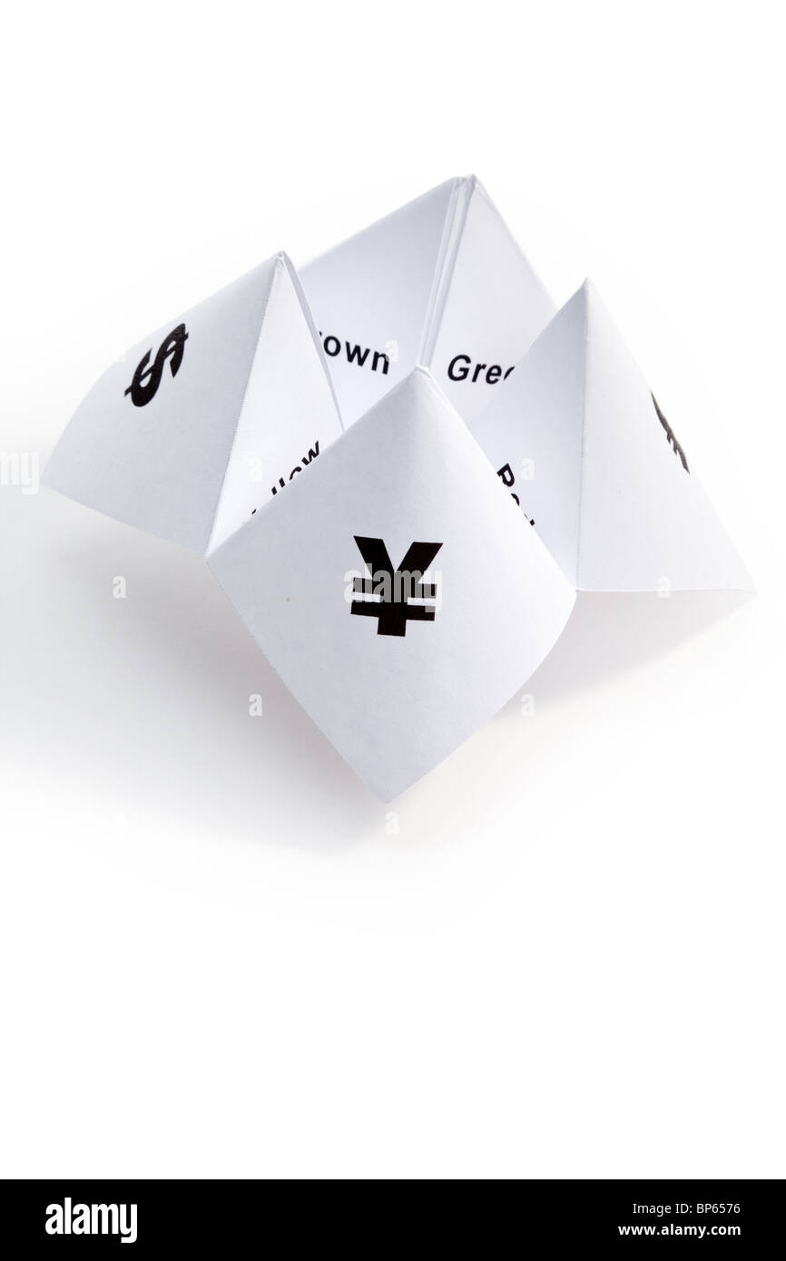 Carta Fortune Teller,Nozione di decisione di business Foto Stock