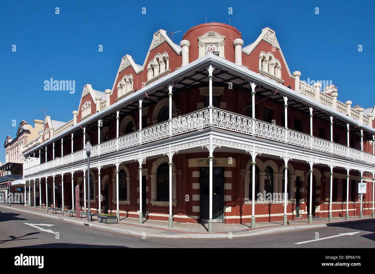 Raffinato esempio di ornati in ferro battuto Fremantle Australia Occidentale Foto Stock