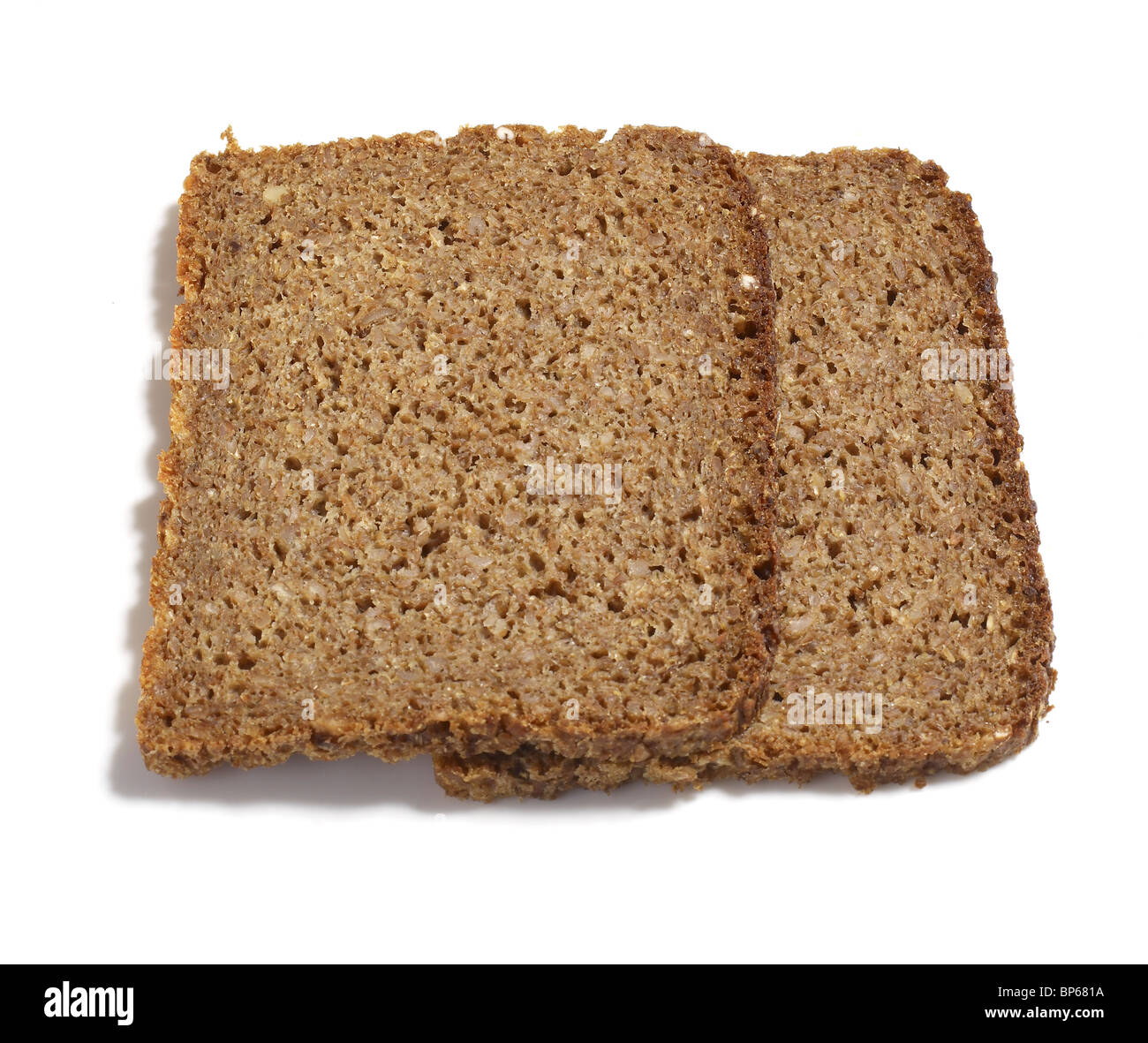 Due fette di pane di segale Foto Stock