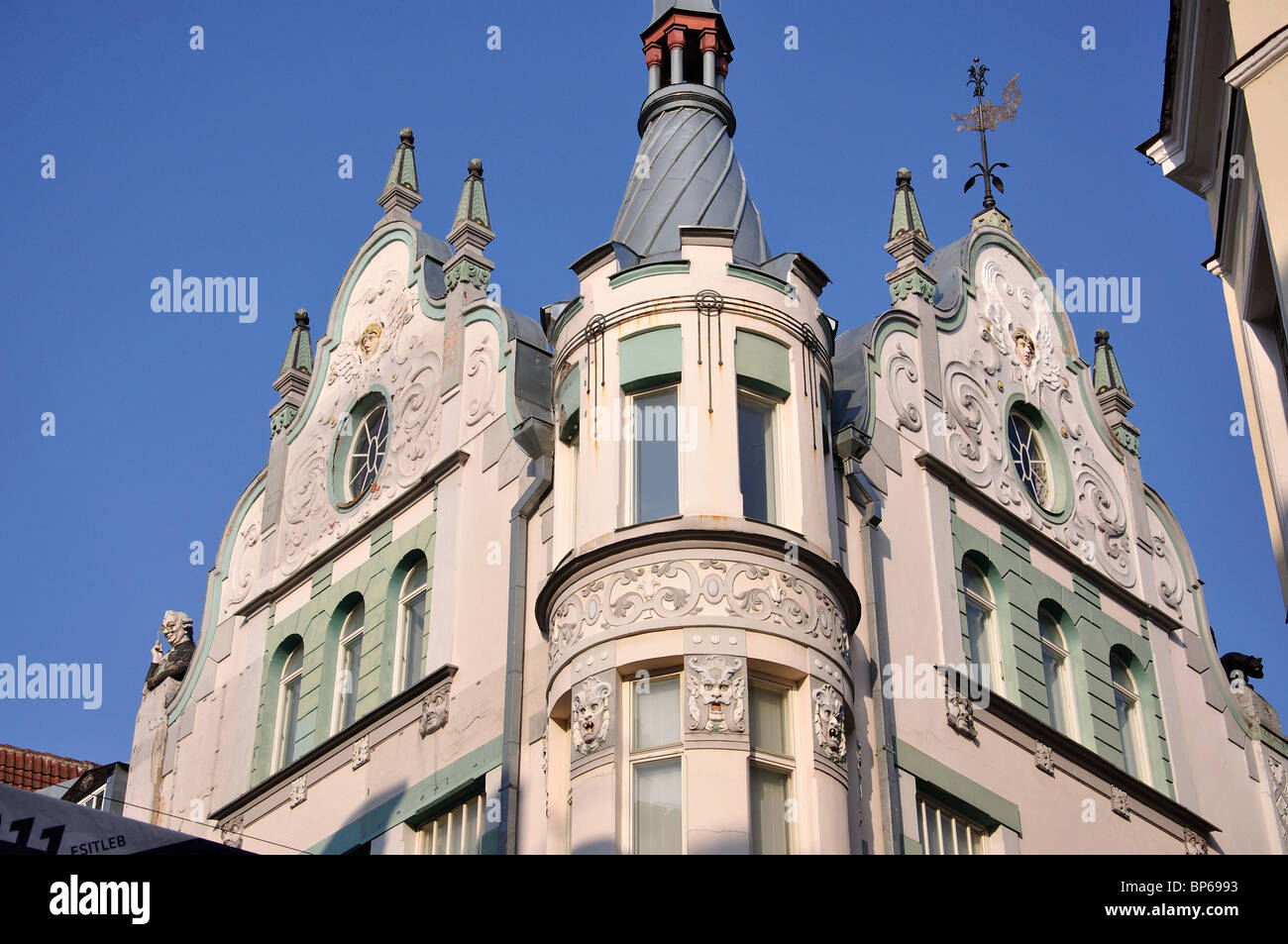 Periodo facciata di edificio, Città Vecchia, Tallinn, Harju, la Repubblica di Estonia Foto Stock