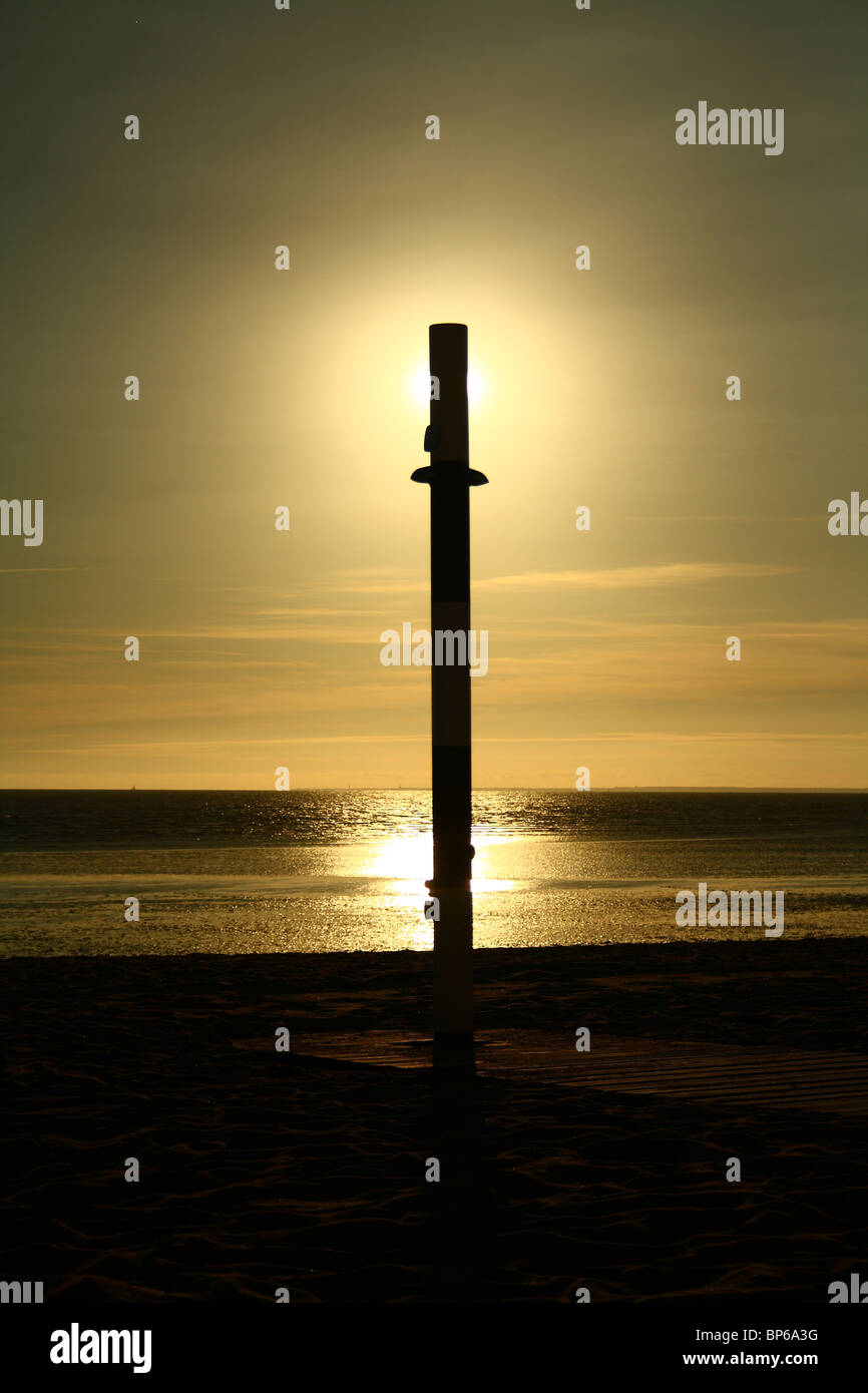 Tramonto in Francia, l'Atlantique Oceano. Foto Stock