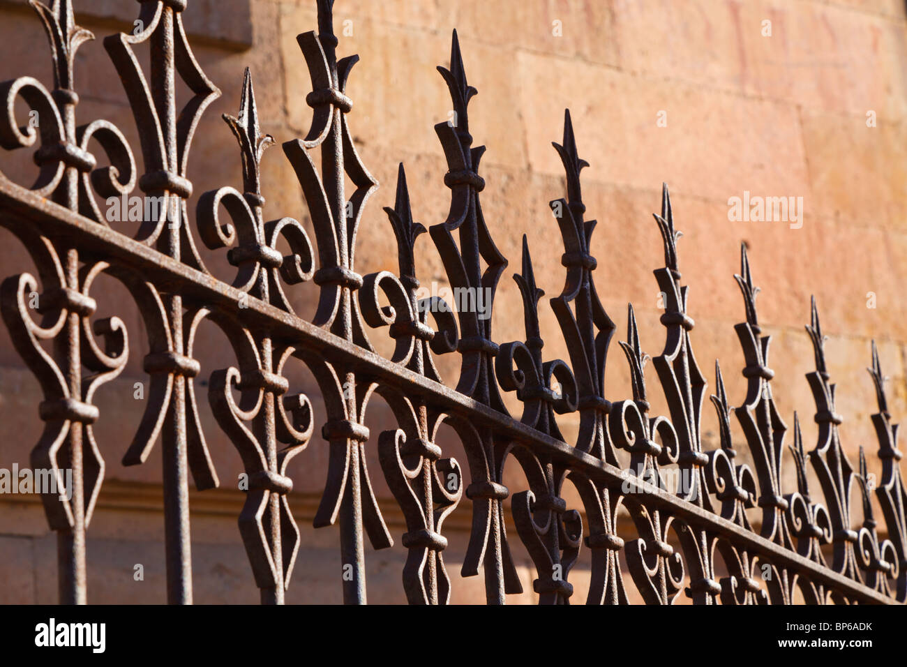 Salamanca, provincia di Salamanca, Spagna. Decorativi in ferro battuto recinzione Foto Stock