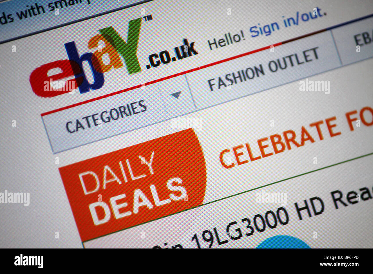 Ebay.co.uk sito web fotografia dello schermo dell'asta sito di acquisti su  internet Foto stock - Alamy