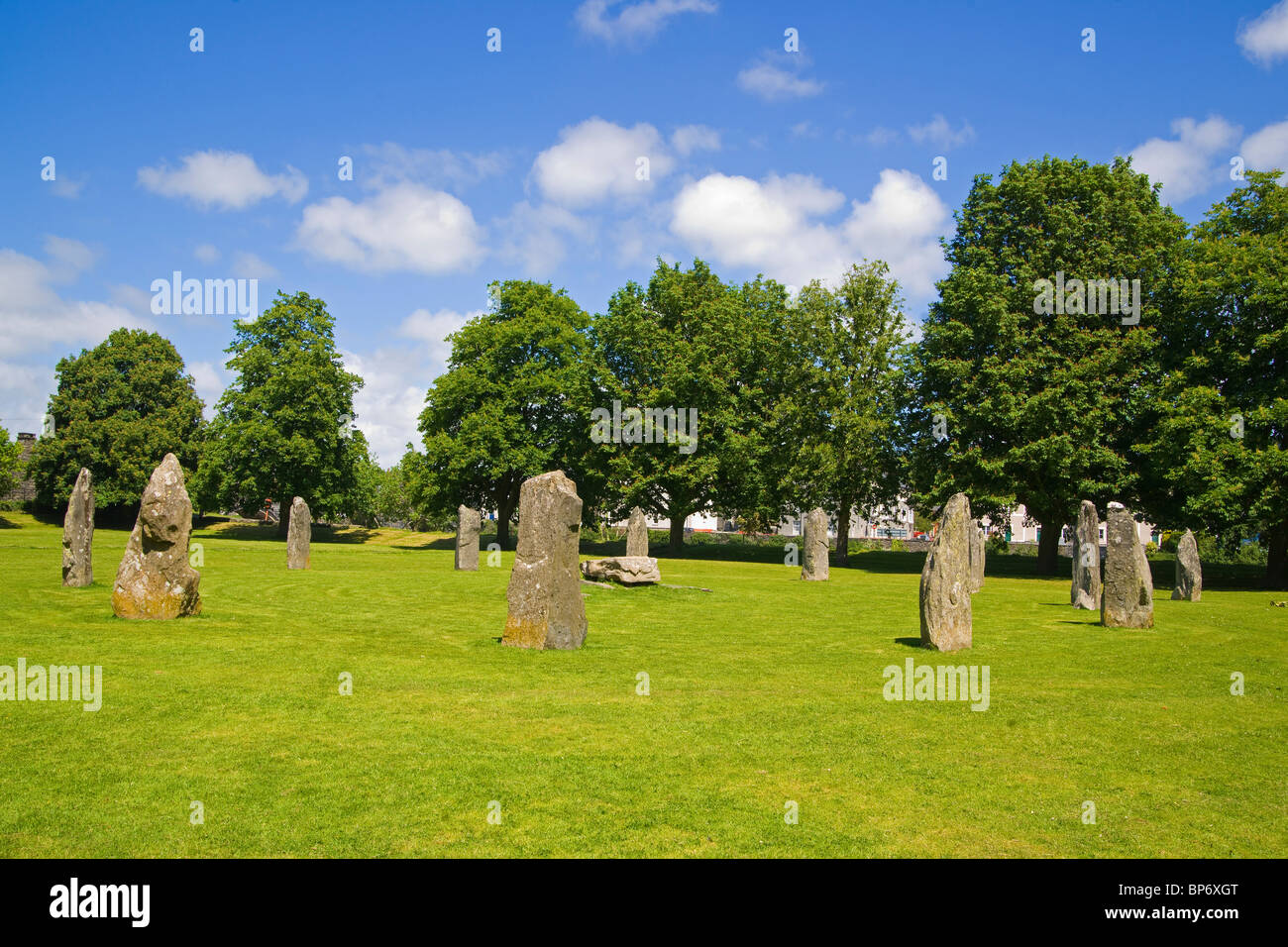 Llanrwst, cerchio di pietra, Snowdonia, Galles del Nord, Regno Unito Foto Stock