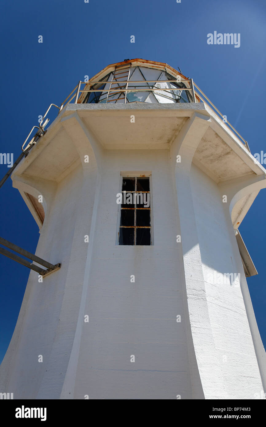 Cape Reinga Lighthouse presso la maggior parte punta settentrionale della Nuova Zealands Isola del nord Foto Stock