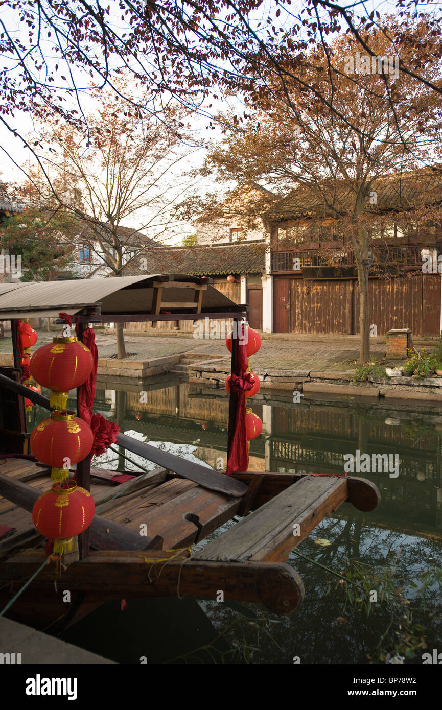 Cina, Zhouzhuang. Zhouzhuang storico villaggio di acqua. Foto Stock