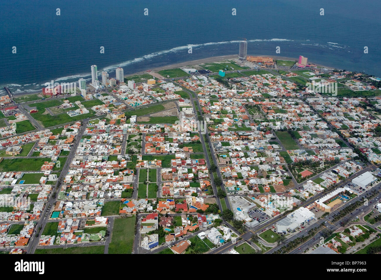 Vista aerea residenziale sopra Veracruz Messico Foto Stock
