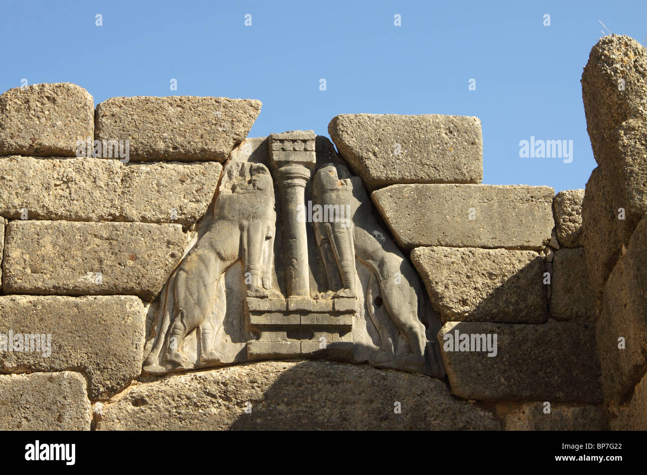 Lion Gate, Micene, Argolide, Peloponneso, Grecia Foto Stock
