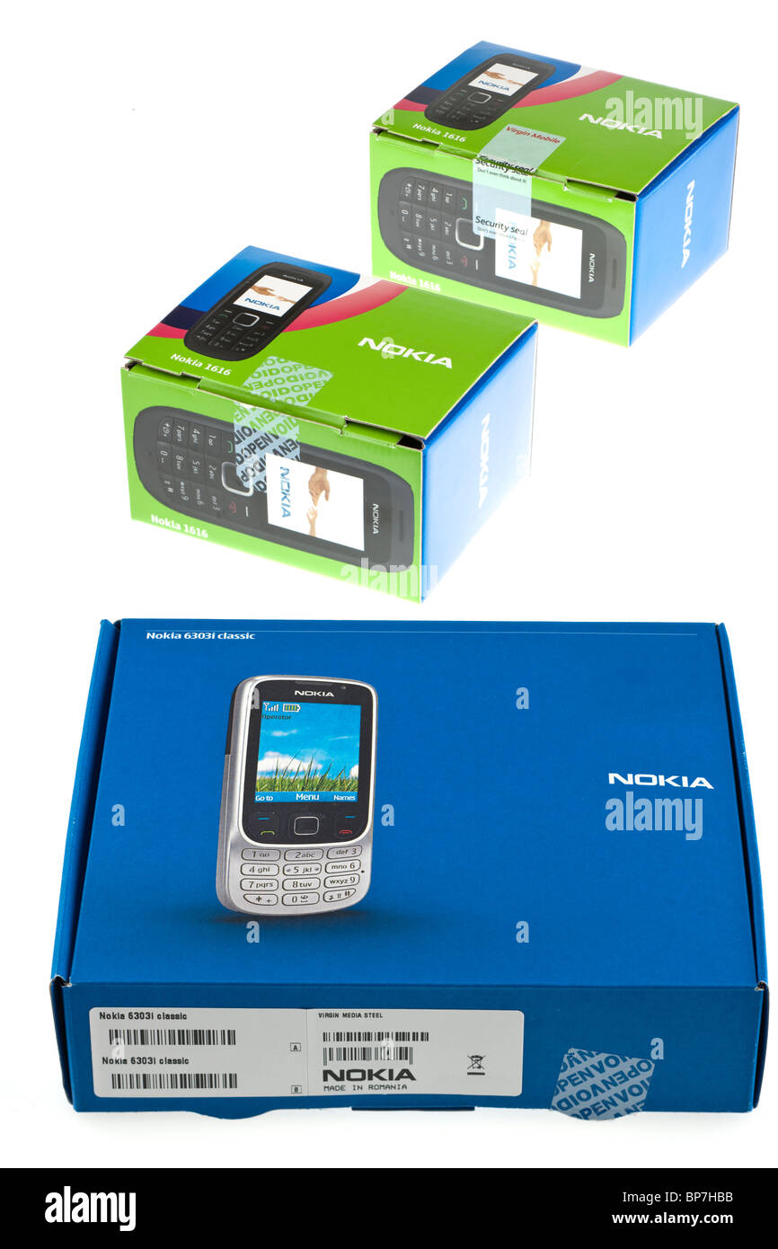 Telefono cellulare Nokia caselle modificate e rimossi numeri IMEI. Solo uso editoriale Foto Stock