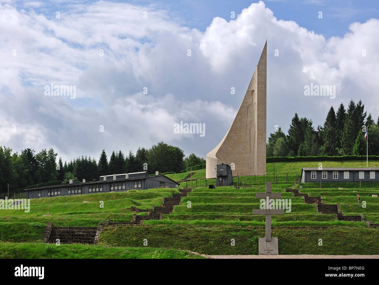 Monumento ai defunti a Natzweiler-Struthof, solo WW2 campo di concentramento dai nazisti sul territorio francese, Alsazia, Francia Foto Stock