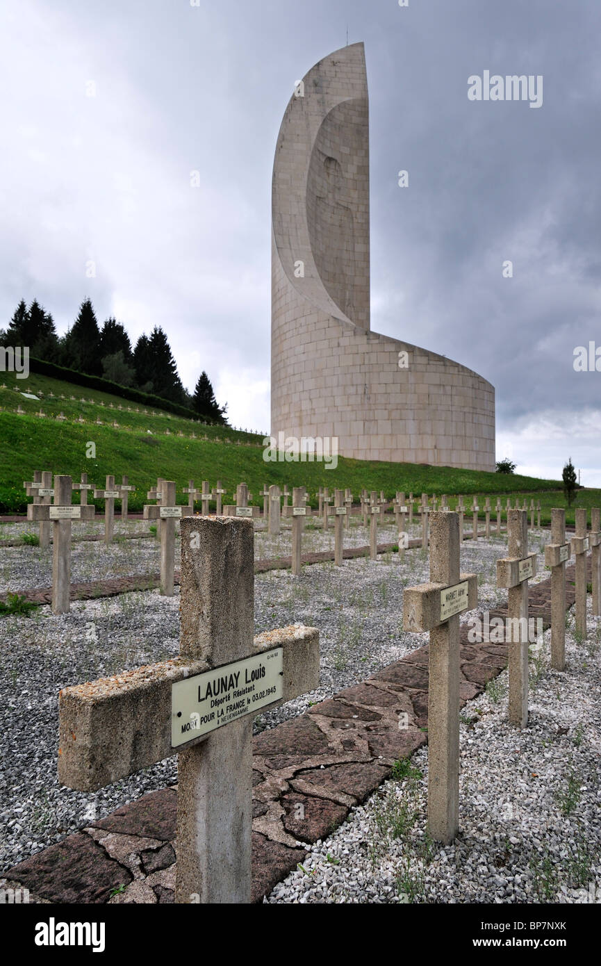 Il Monumento ai defunti a Natzweiler-Struthof, solo WW2 campo di concentramento dai nazisti sul territorio francese, Alsazia, Francia Foto Stock