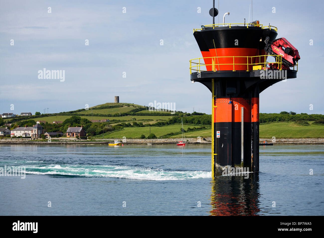 Turbina di marea in Strangford Lough, Irlanda del Nord Foto Stock