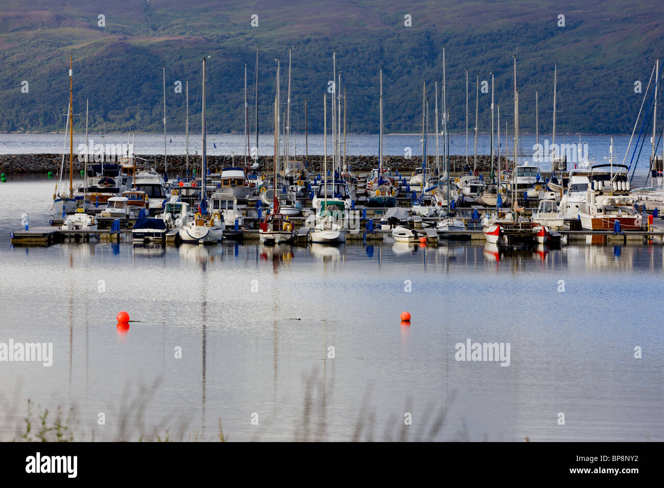 Barche a vela ormeggiata presso la marina a Portavadie, Argyll, Scozia Foto Stock