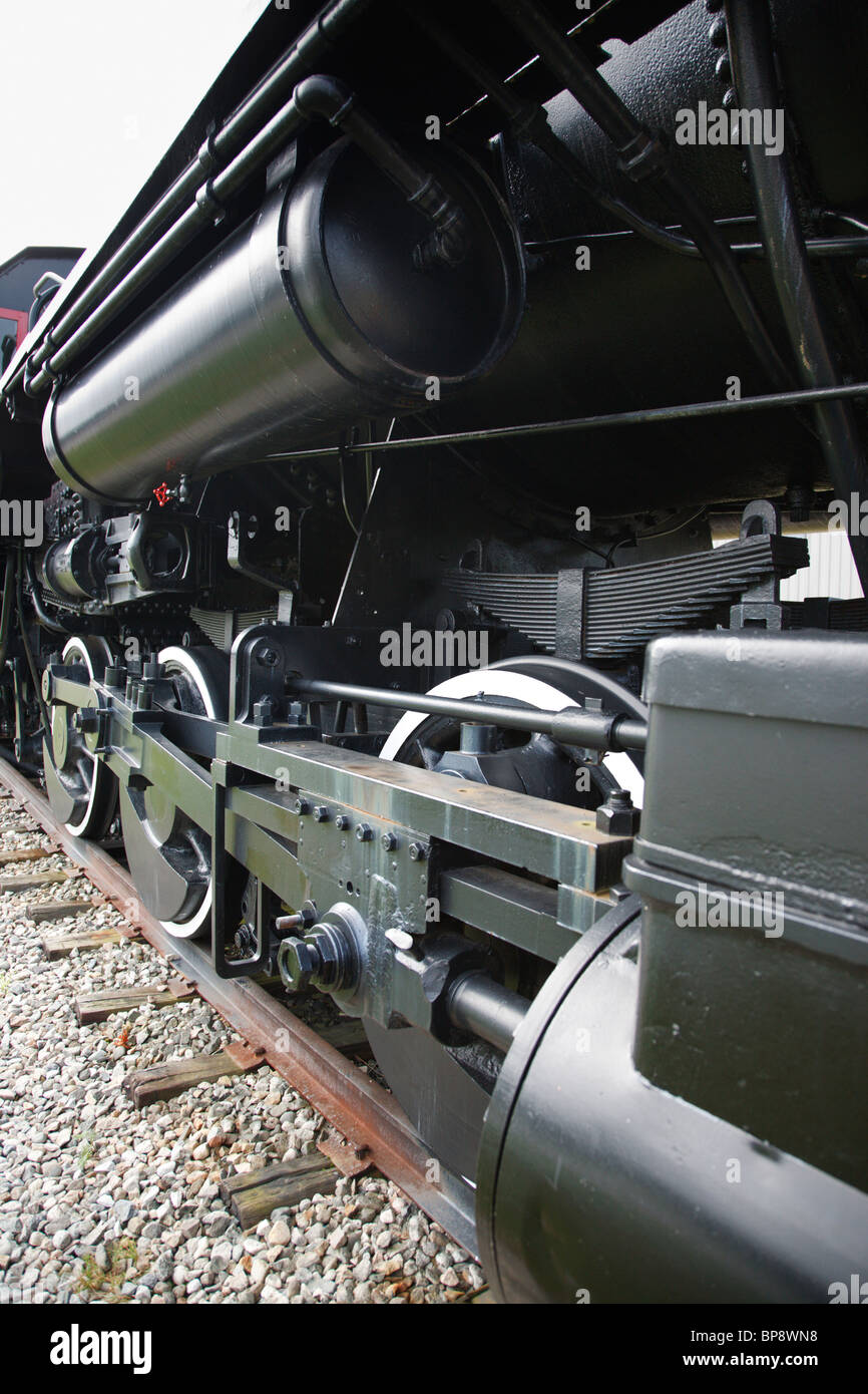 Un 1911 Baldwin 0-6-0 locomotiva a vapore sul display presso la Grand Trunk Railroad Museum in Gorham, New Hampshire USA Foto Stock