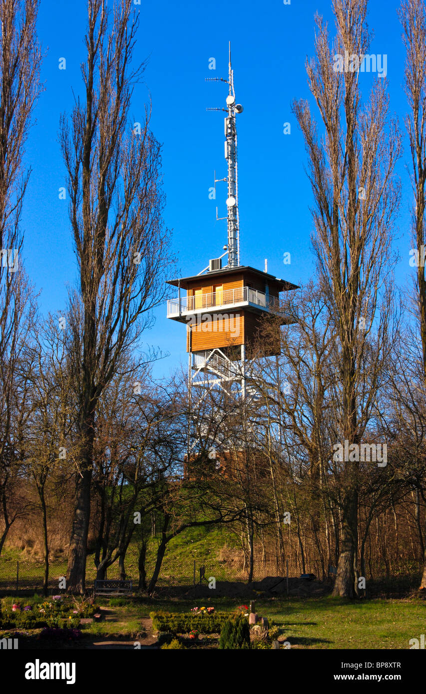 La vecchia torre pilota in Thiessow, Ruegen isola, Mar Baltico, Germania Foto Stock