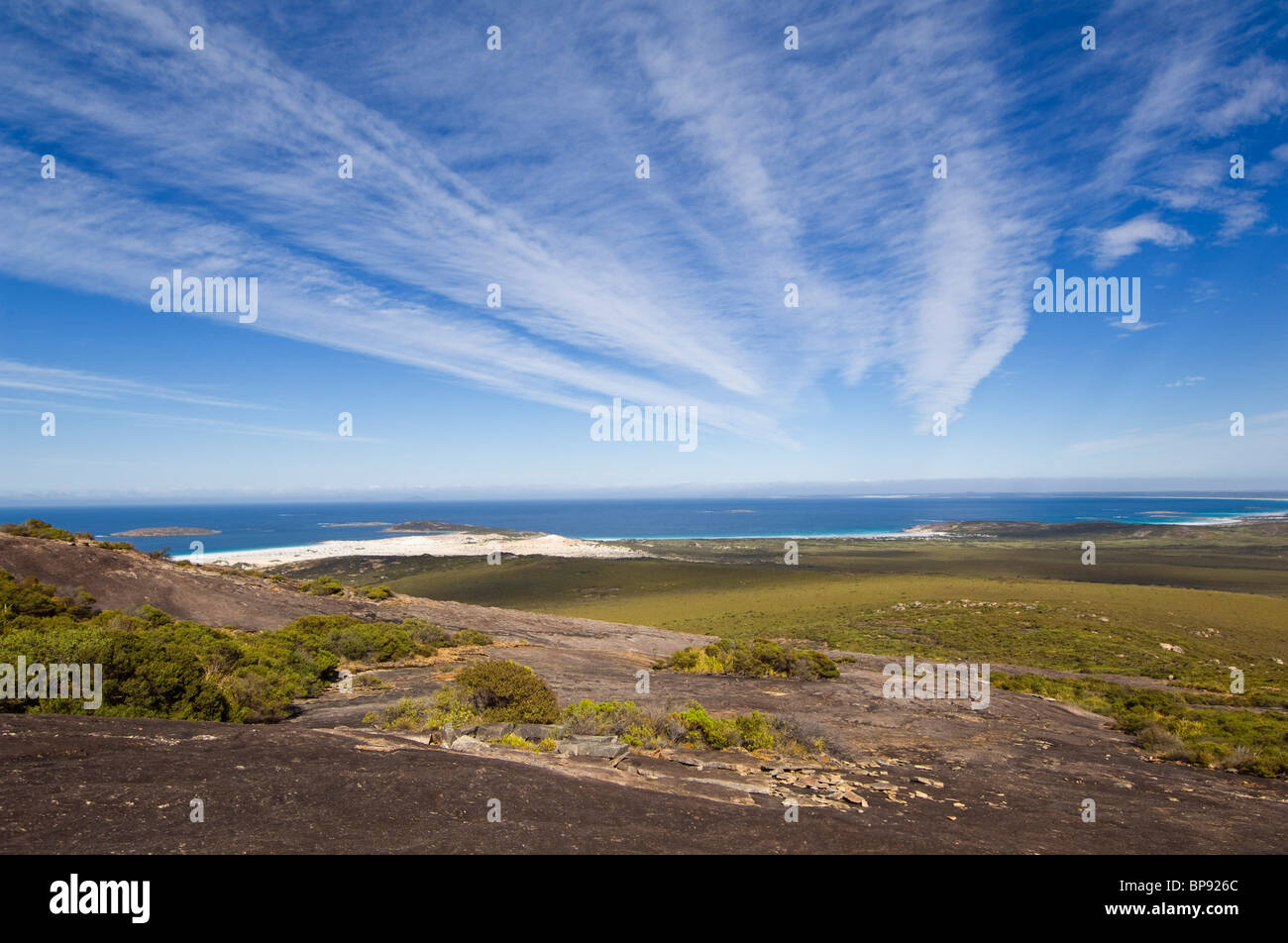 Vista dal Monte arido, Cape arido Parco Nazionale, Western Australia. Foto Stock