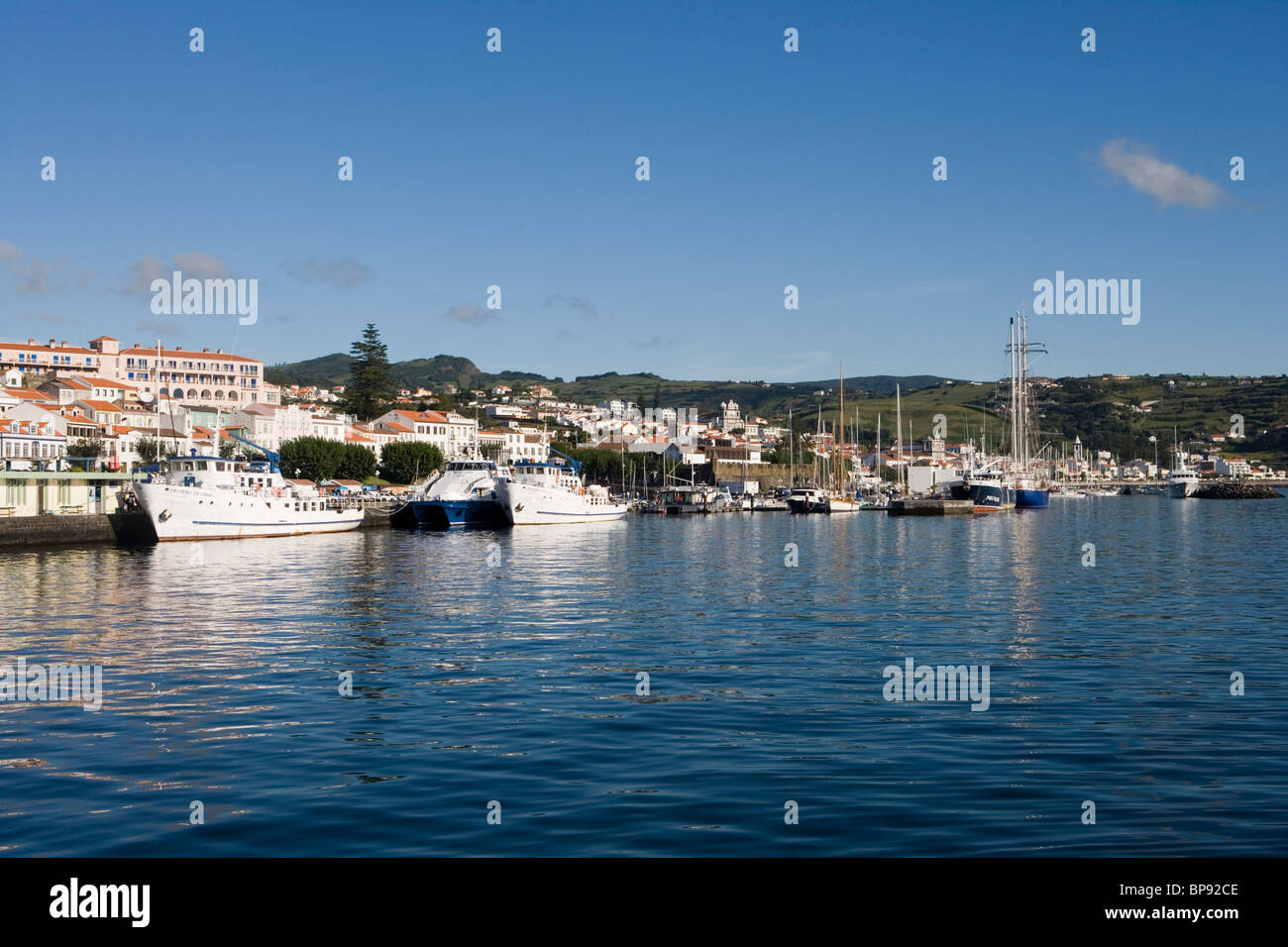 Porto di Horta, Horta, isola di Faial, Azzorre, Portogallo, Europa Foto Stock