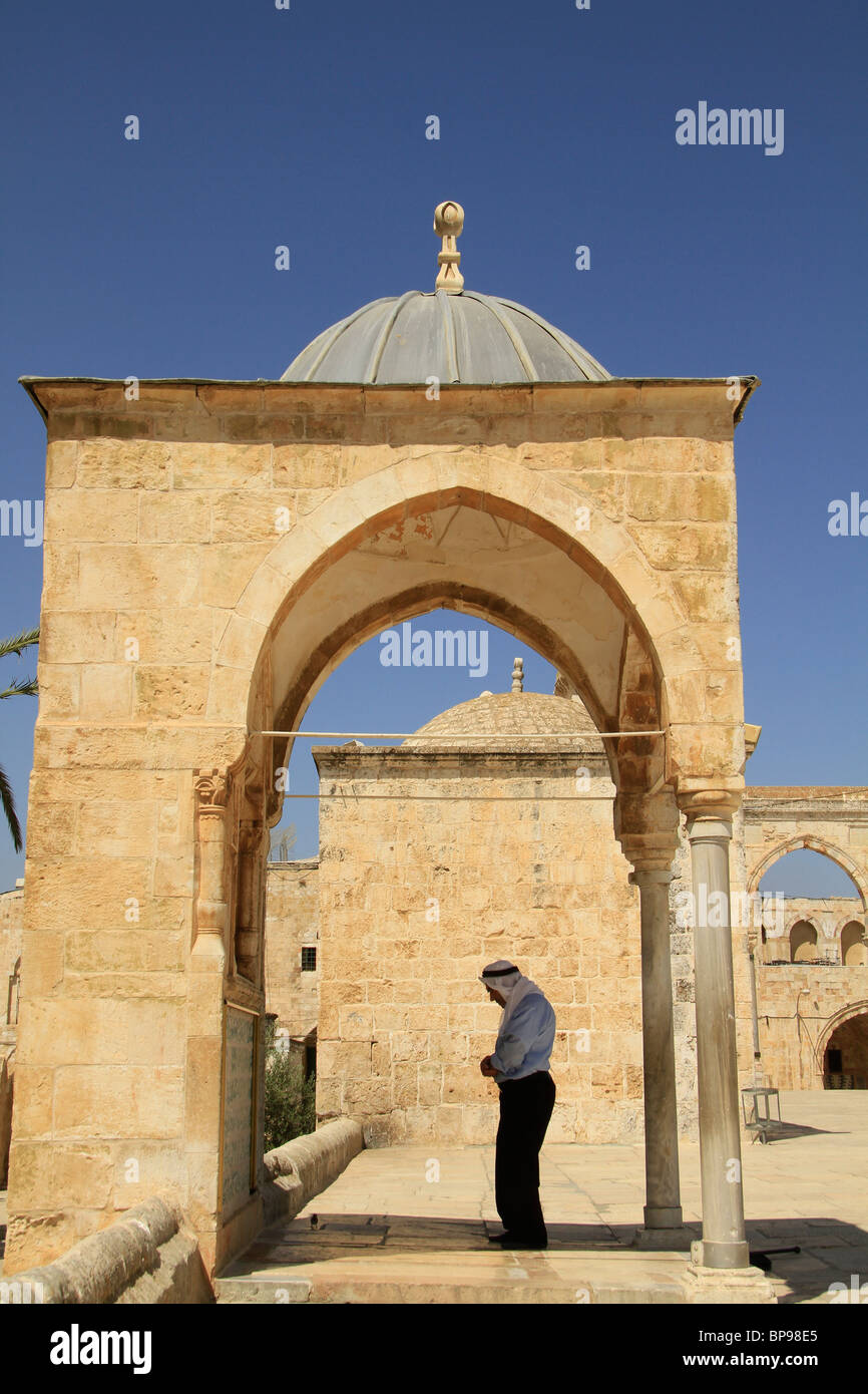 Israele, Gerusalemme, una preghiera al Haram esh Sharif Foto Stock