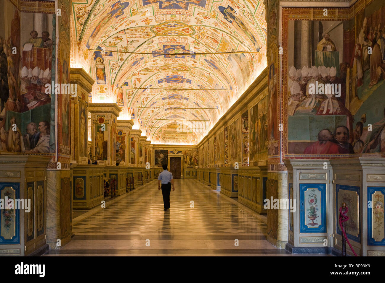 Gallerie sul primo piano dei Musei Vaticani, Città del Vaticano Foto Stock