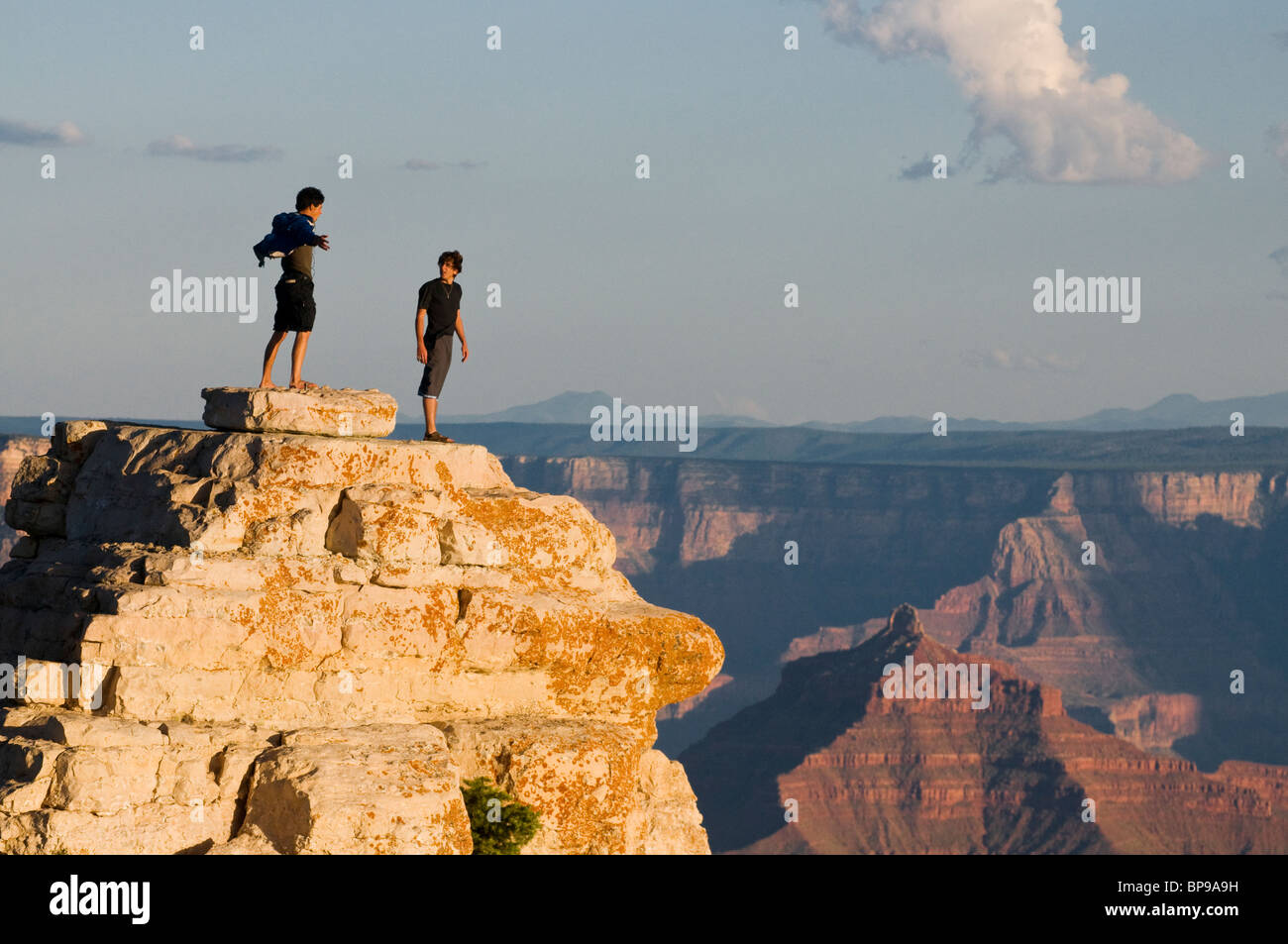 Il Bright Angel point bordo settentrionale del Parco Nazionale del Grand Canyon Arizona Foto Stock