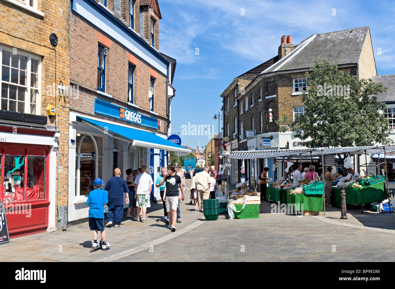 Hertford Town Center, Hertfordshire, Regno Unito Foto Stock