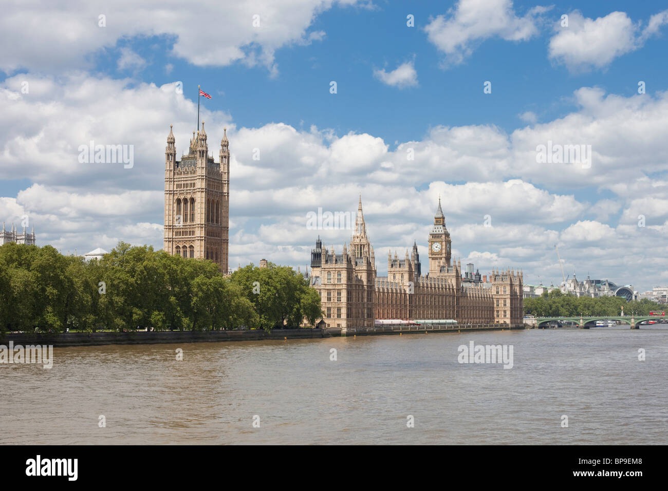 Il Regno Unito Case del Parlamento visto da Lambeth Bridge, 2010. Foto Stock