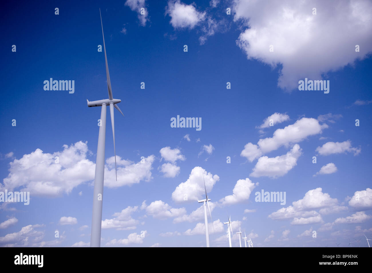 Generazione di potenza delle turbine eoliche Foto Stock