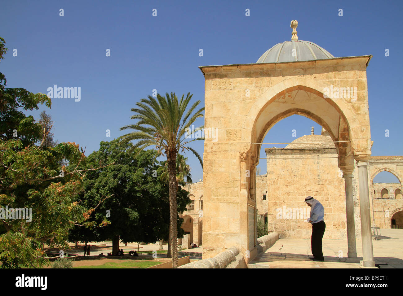 Israele, Gerusalemme, una preghiera al Haram esh Sharif Foto Stock