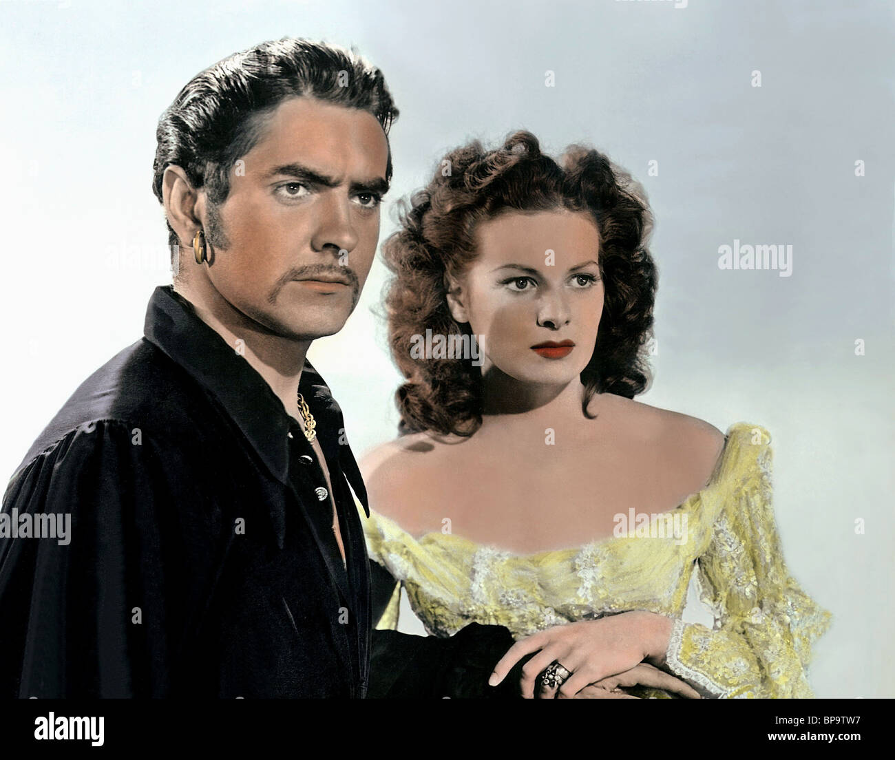 TYRONE POWER, Maureen O'Hara, il Cigno Nero, 1942 Foto Stock