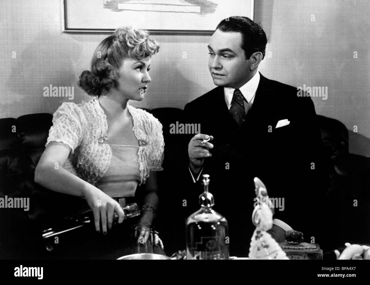 CLAIRE TREVOR, Edward G. Robinson, il sorprendente IL DR. CLITTERHOUSE, 1938 Foto Stock