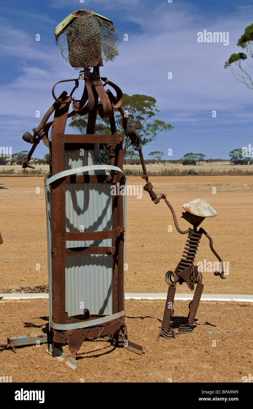 Adulto e chid installation art Hyden Australia Occidentale Foto Stock