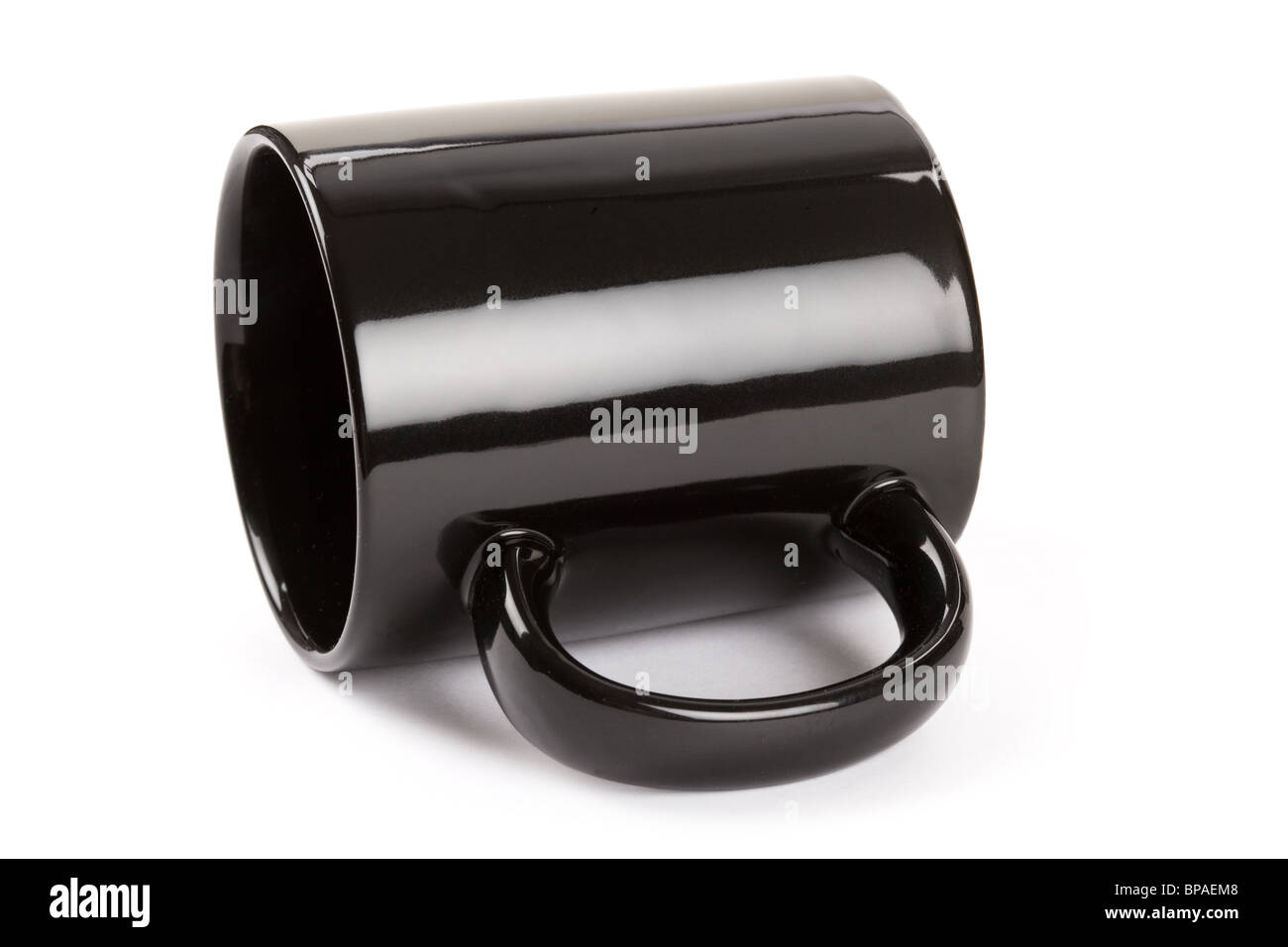 Tazza nera close up shot Foto Stock