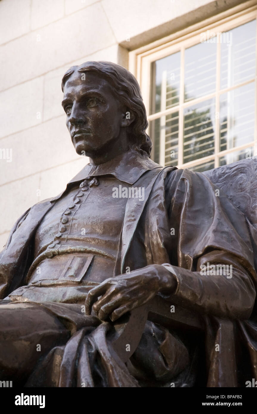 John Harvard statua in Harvard University di Cambridge Massachusetts USA Foto Stock