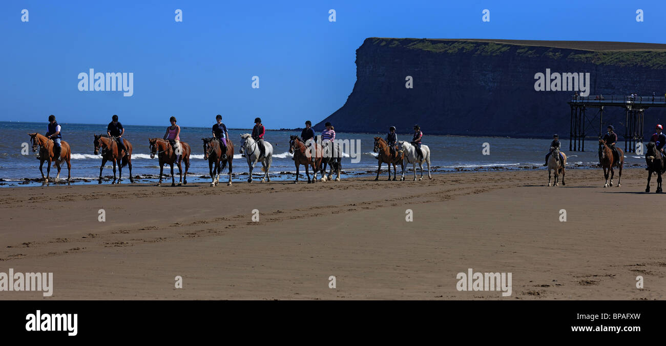 Saltburn Scuola di Equitazione Foto Stock