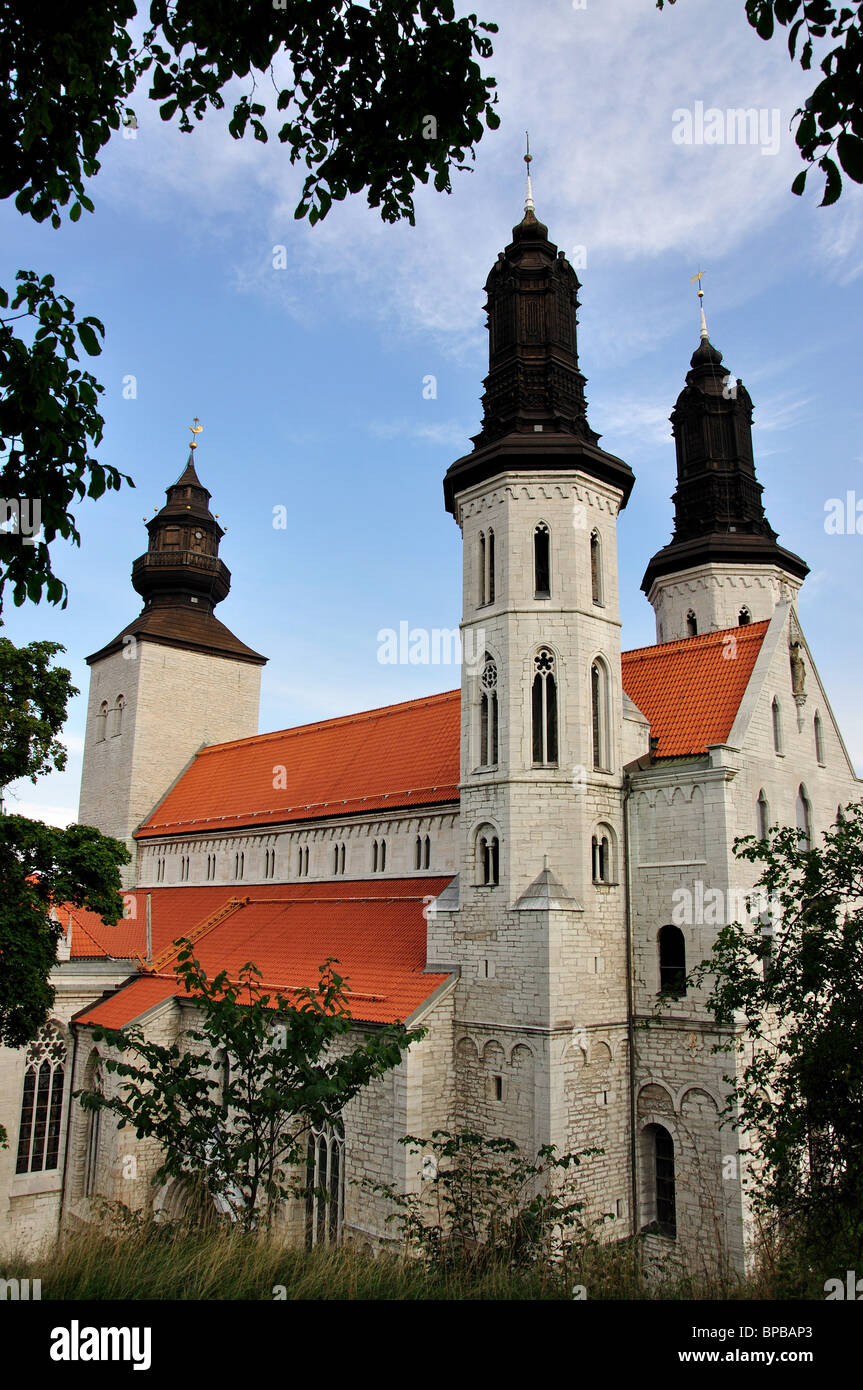 St.Mary Cattedrale, Città Vecchia, Visby, Gotland, Gotland County, il Regno di Svezia Foto Stock