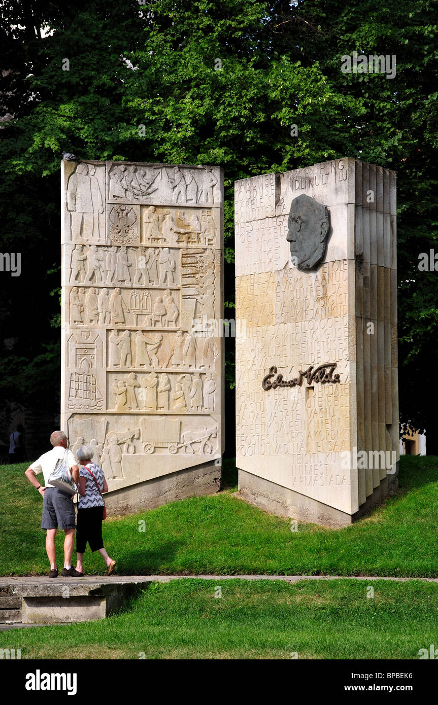 Scrittore estone Edward Vilde Memorial, la Città Vecchia di Tallinn, Harju County, della Repubblica di Estonia Foto Stock