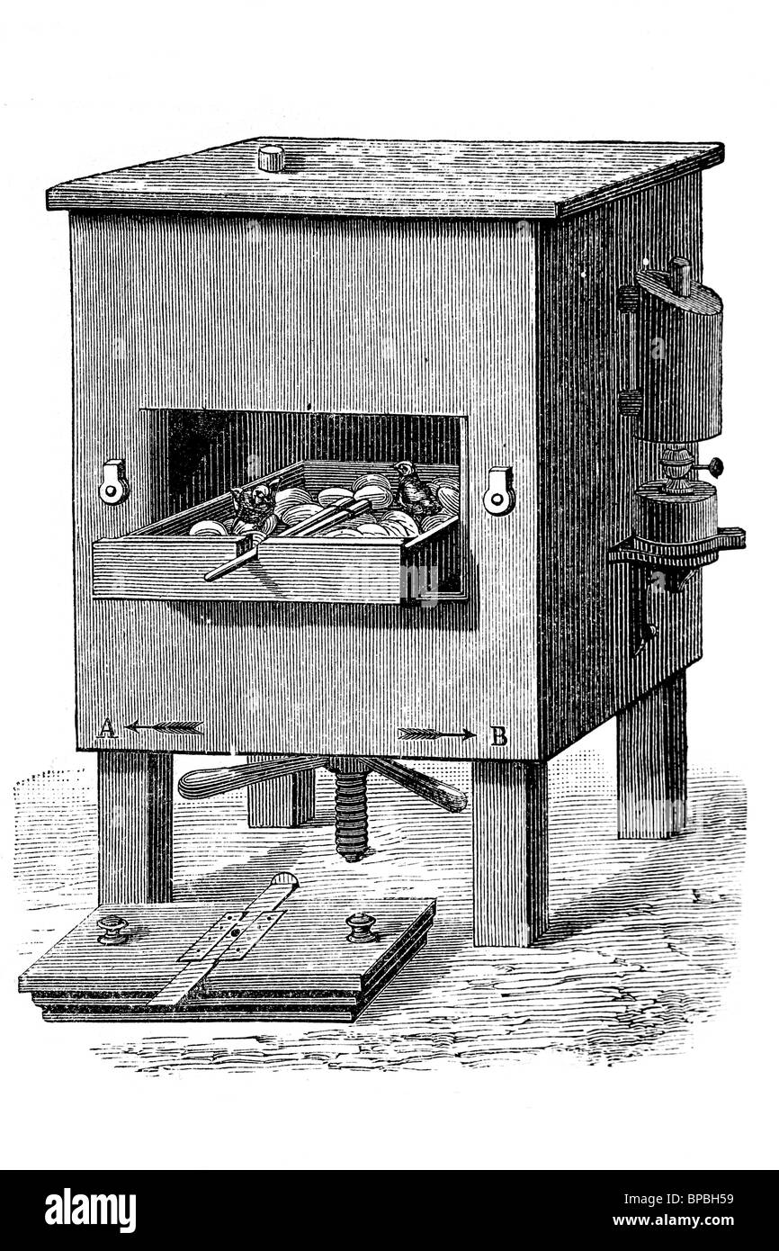 Incubatore "Lagrange'. Illustrazione di antiquariato. 1900. Foto Stock