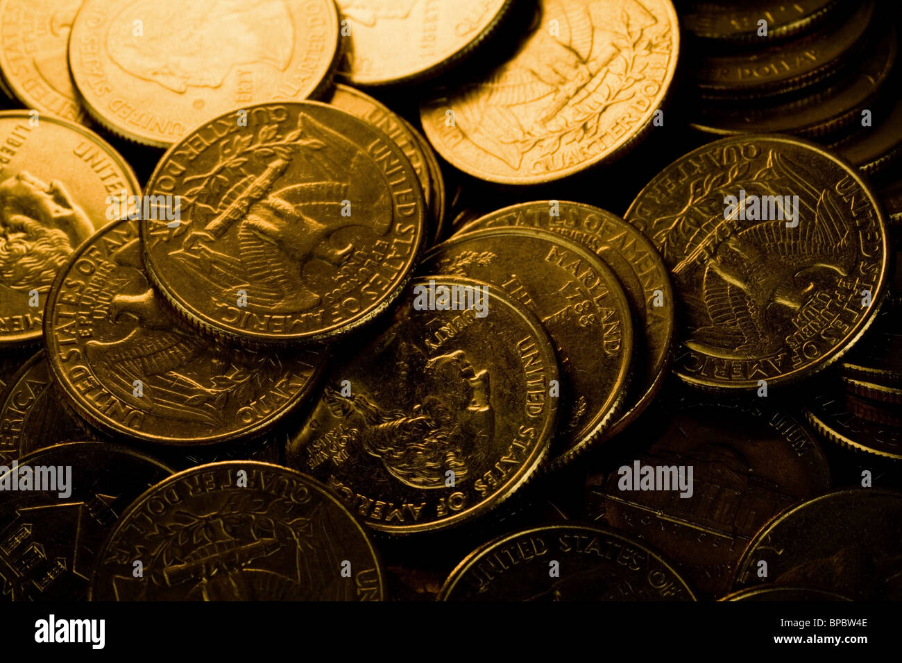 Noi monete close up shot Foto Stock