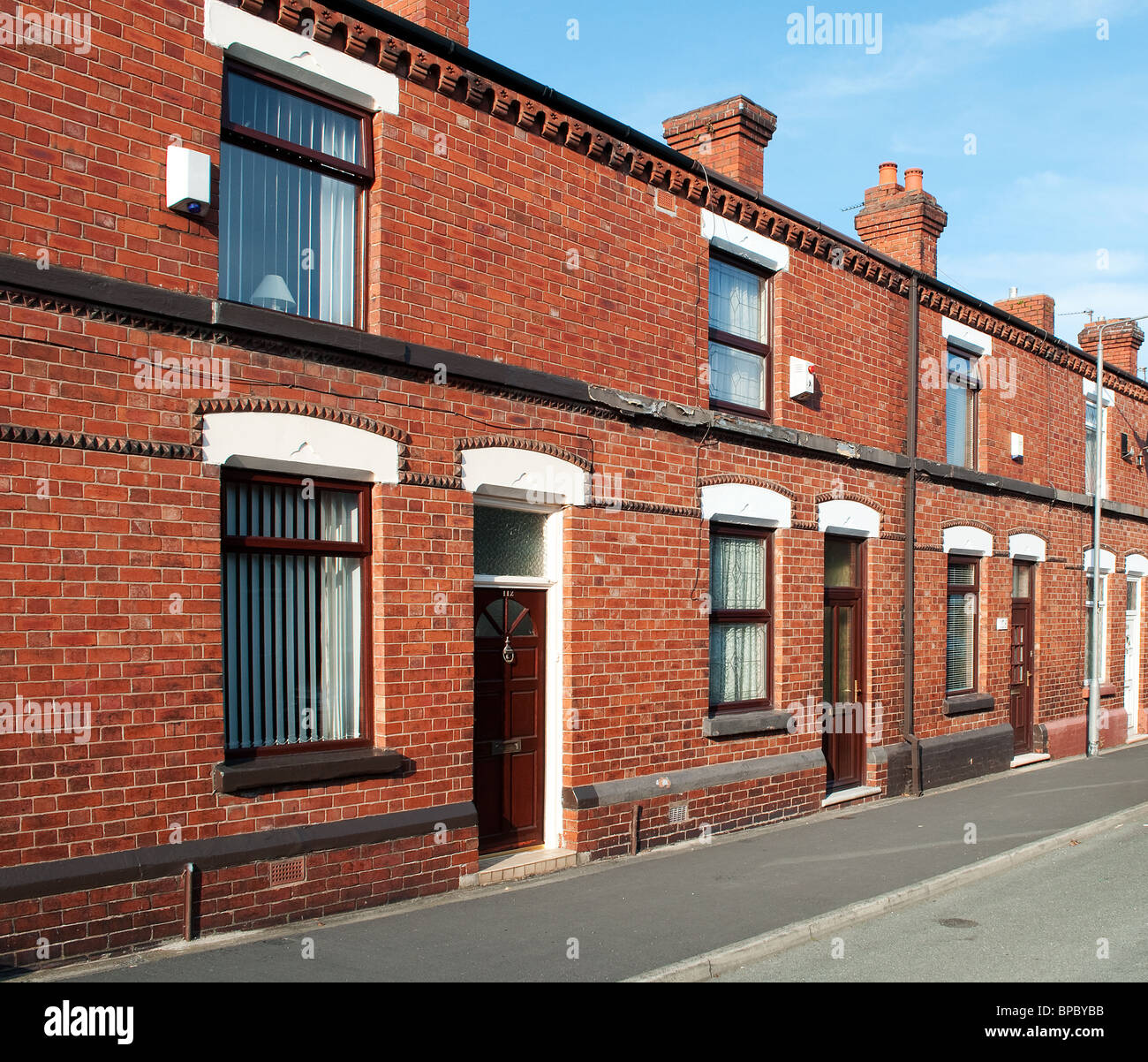 Pre prima guerra mondiale case a schiera in st.helens, Lancashire, Inghilterra, Regno Unito Foto Stock