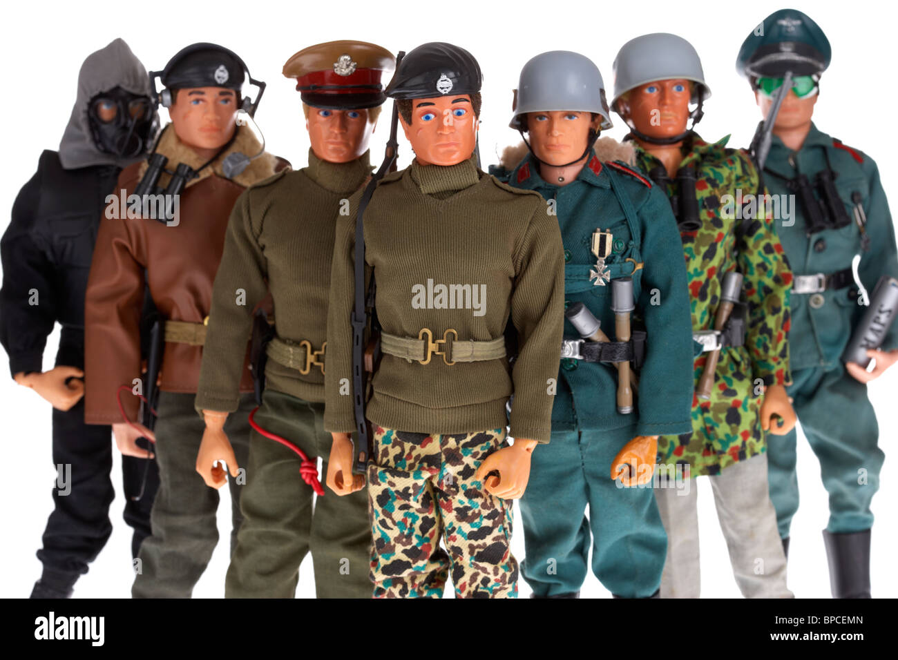 Collezione vintage uomini d'azione incluso basic soldier parlando il comandante tedesco storm trooper paracadutista tedesco comandante del serbatoio Foto Stock